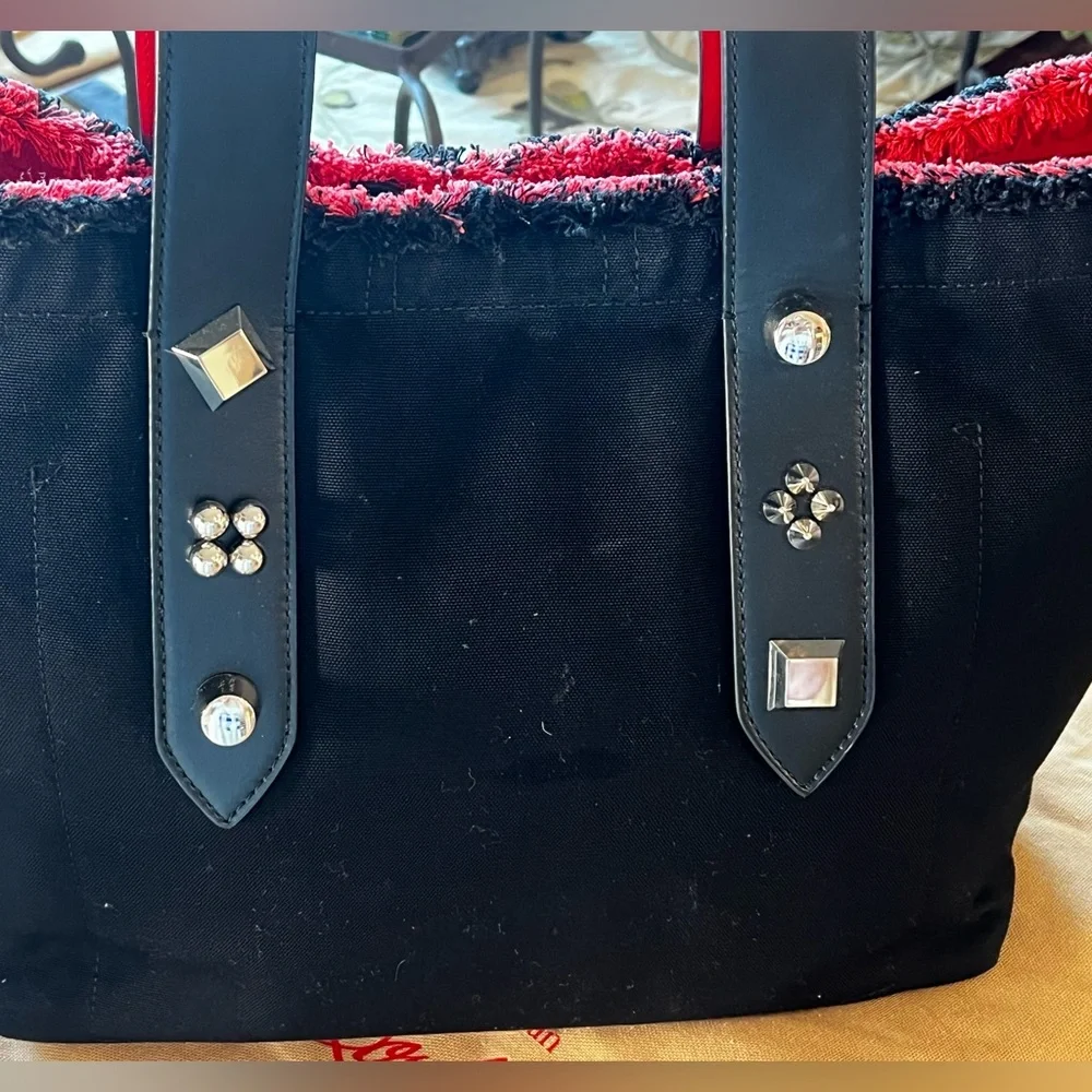 EUC Christian Louboutin Frangibus Embroidered Canvas Tote - Picture 3 of 16